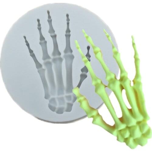 Halloween Theme Skull Hand Molds Fondant Cake Decor Tools Silicone Molds Sugarcraft Chocolate Baking Tools Cakes Gumpaste Form