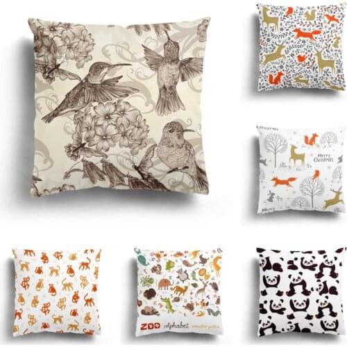 Personality cartoon animal series short plush pillowcase cushion cover home decoration sofa pillowcase kawaii pillowcase