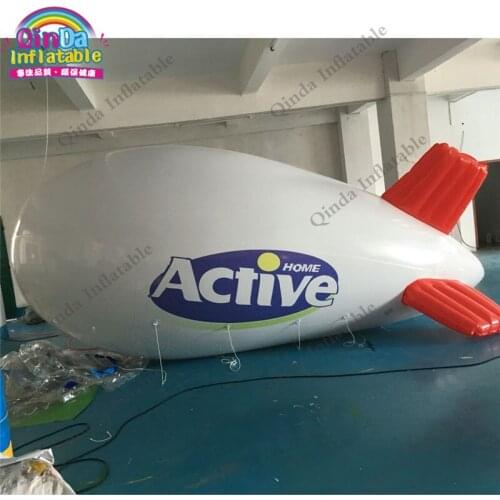 Flying PVC helium advertising blimp,3m long inflatable airship balloon for sale