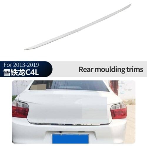 Rear Trunk Cover Tailgate Trim Door Molding Boot Garnish Bezel Trim For Citroen C4L 2013-2019 Stainless Steel