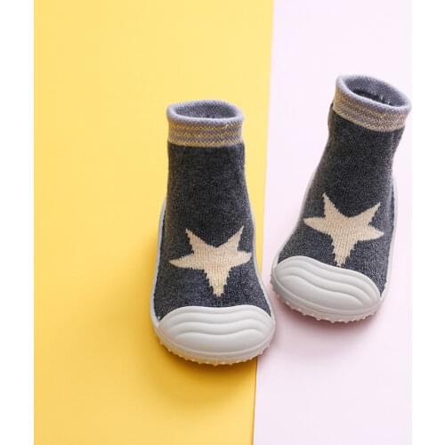 Autumn and Winter New Towel Thickening Childrens Floor Socks Baby Baby Toddler Shoes Rubber Sole Cartoon Tube Socks