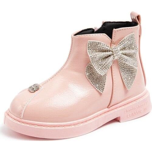 NEW 2021 Girls Martin Boots Boys Shoes Autumn PU Leather Children Motorcycle Boots Toddler Kids Warm Winter Snow Boots