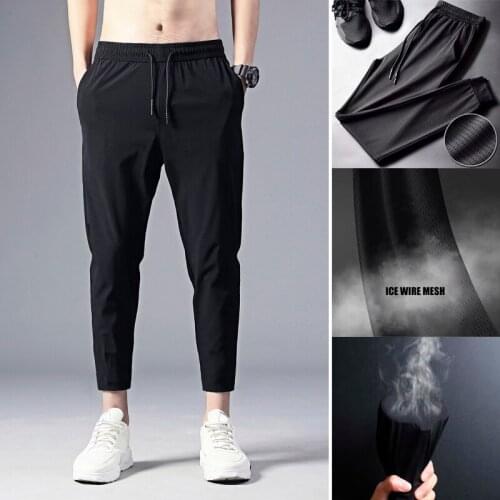 Newly Men Jogger Casual Pants Lightweight Breathable Quick Dry Hiking Running Outdoor Sports Pants