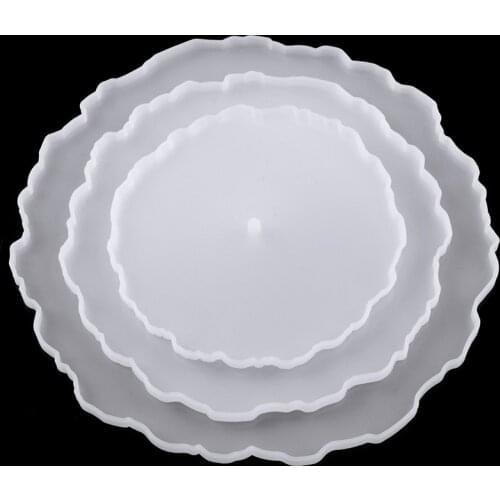 New 3 Layer Fruit Plate Tray Mold Silicone Round Coaster Pad Casting Mould + Stands For DIY Resin Epoxy Fruit Tea Tray Supplies