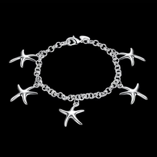 New 925 sterling silver fine starfish chain Bracelets for women Classic Wedding party trend Christmas Gifts fashion Jewelry