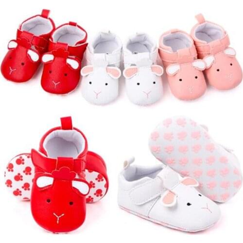 Cute Baby Shoes Infants PU First Walkers Lovely Cartoon Baby Crib Shoes Soft Sole Newborn Girls Shoes