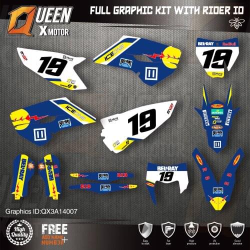 Queen X Custom Team Graphics Decals Stickers Kit For Husqvarna Sticker Decal 2014-15 TC FC 2015-16 FE TE 125 to 450cc 07