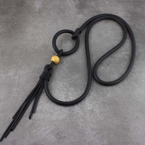 Handmade Long Style Rubber Loop Necklaces Sweater Chain Bohemia Women Jewelry Accessories Statement Gift Dropshipping