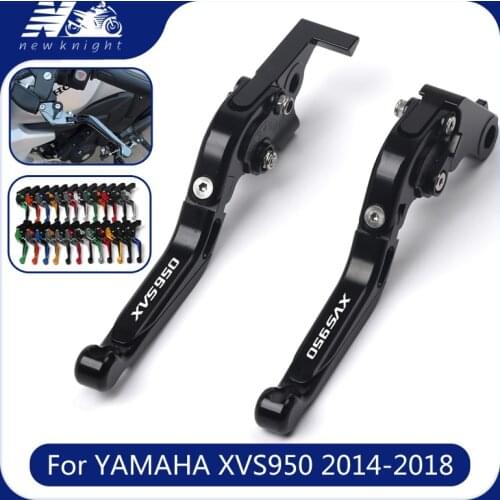 With Logo For Yamaha XVS950 XVS 950 Motorcycle CNC Aluminum Adjustable Folding Fold Extendable Brake Clutch Levers Accessories