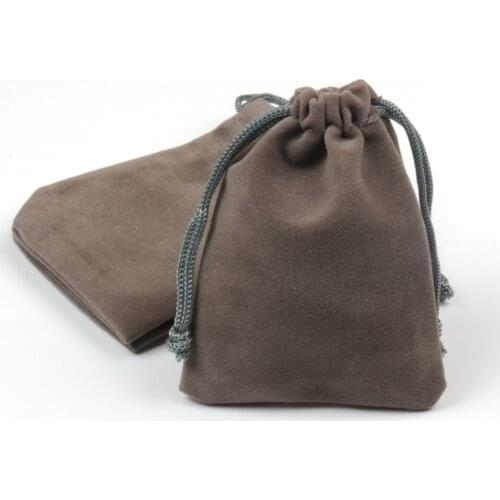 7x9cm Gray Small Velvet Drawstring Bags Cute Bracelet Jewelry Bag Packaging Pouches Wedding Favor Christmas Headphones Gift Bag