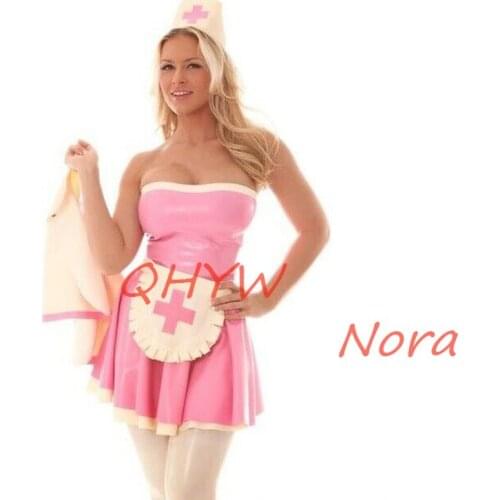 Sexy Latex Rubber Women Cosplay Nurse Dress Sexy Dress Sets Bodysuit Kakegurui Cosplay Costume