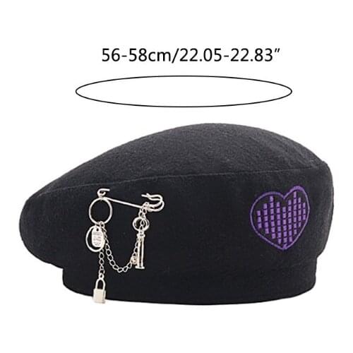Thermal Keeping Hats in Freezing Winter & Breezing Autumn in British Style Chain Decorated Girls Women