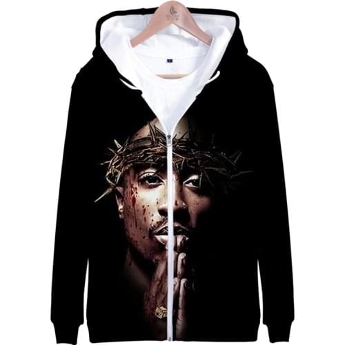 3D 2PAC New Clothes Casual Kawaii Long Sleeve Zipper Hoodies Casual Women/men Casual Cool Clothes Tops Hot Sale Sweatshirts