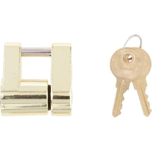 Trailer Hitch Coupler Lock Security Towing Protector Gold Plated