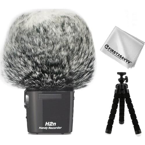 Outdoor Portable Digital Recorders Furry Microphone Mic Windscreen Wind Muff for ZOOM H4NSP H4NPro H2N + mini tripod