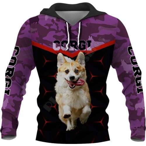 Funny Camouflage Corgi Dog 3D Printed All Over Hoodies Fashion Pullover Men For Women Sweatshirts Sweater Animal Costumes