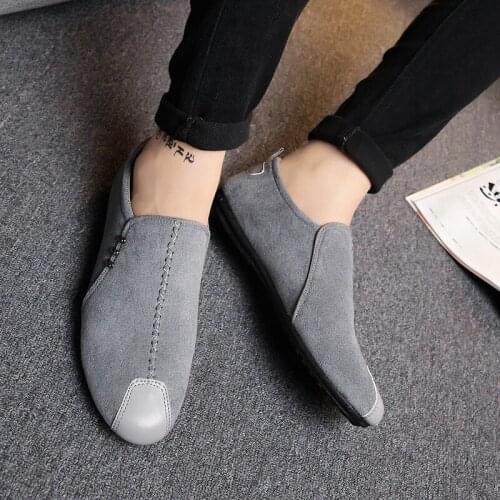 Suede Loafers Men Flat Shoes Man Sneakers Casual Black Red Trainers Man Zapatillas Sneakers New Arrivals Mens Casual Shoes