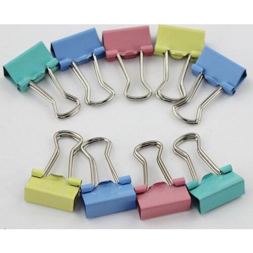 Paper Clip Office Stationery Binding Supplies Clip 60PCS/lot 15mm Colorful Binder Clips r27