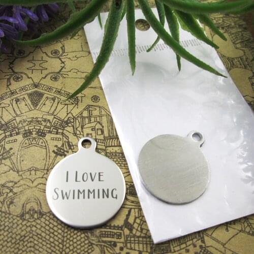 20pcs--"I Love Swimming"stainless steel charms 5 styles for choosing DIY Charms for necklace bracelets