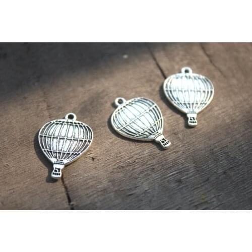 15pcs--Hot Air Balloon Charms Antique Tibetan silver Hot Air Balloon pendants/charms 17x25mm