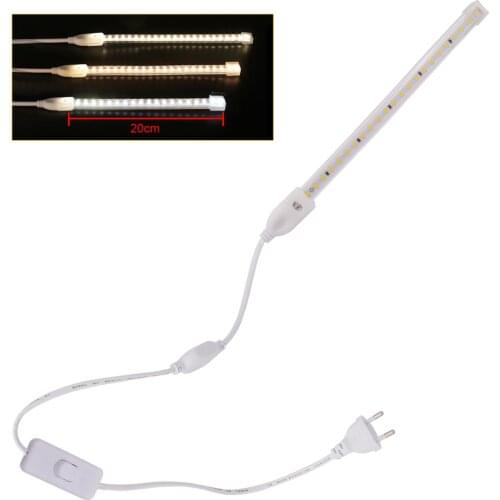 220V 20cm Cut LED Strip Light SMD 2835 With ON/OFF Switch EU Power Plug 120LED/m Flexible Led Ribbon White Waterproof IP67