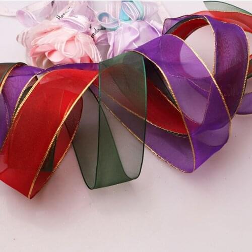 4cm5 DIY accessories with metal edge, hard net, ribbon, purple red green ribbon, decorative tree gift box, bow packaging