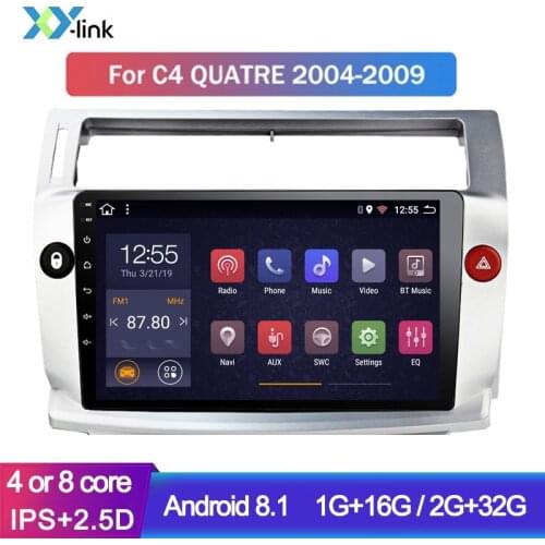 9 inch Android 8.1 car dvd player radio audio Stereo multimedia gps navigation system For Citroen C4 Quater 2004-2009 no 2 din