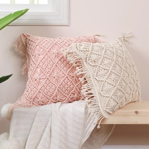 American Homestay Stitched Ins Woven Tassel Pillow Creative Sofa Bedside Cushion Cover