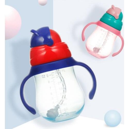 Baby Water Bottle Portable Feeding Cups With Straw Leak Proof Durable With Handle