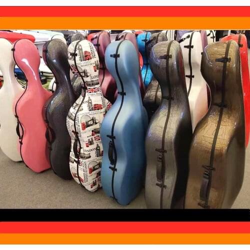 Factory outlet store Cello case 4/4 cello case carbon fiber cello hard case 3.6kg colourful