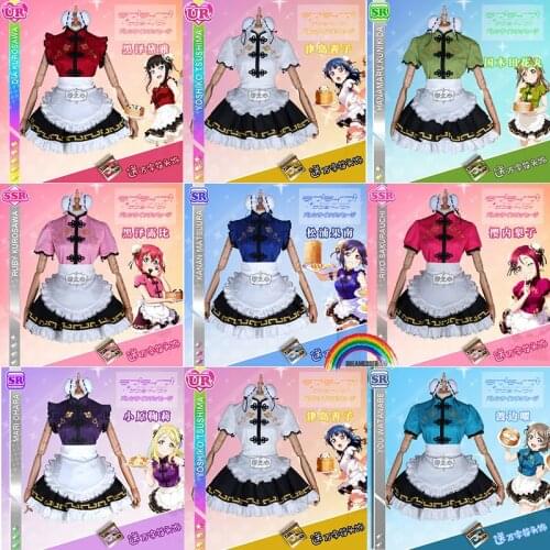 Anime Lovelive!Aqours Takami Chika Cheongsam Awaken All Members cosplay costume Lolita Dress Qipao Halloween costume for women