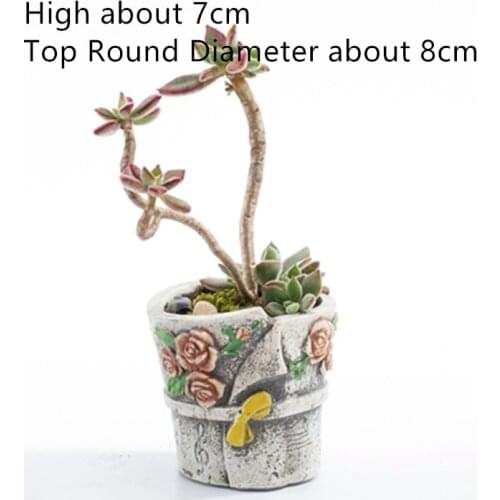 Round Shape Flower Design Silicone Flowerpot Mold for Cement Planter Making DIY Clay Plaster Pot Mould