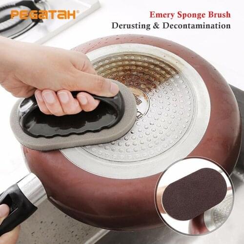 Kitchen Sponge Brush Melamine Household cleaning Brush Descaling Knife Pan Pot Cleaner Strong Brushes For kitchen convenience