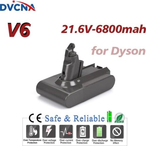 6800mAh 21.6V 6.8Ah Li-ion Battery for Dyson V6 DC58 DC59 DC61 DC62 DC74 SV09 SV07 SV03 965874-02 Vacuum Cleaner Battery