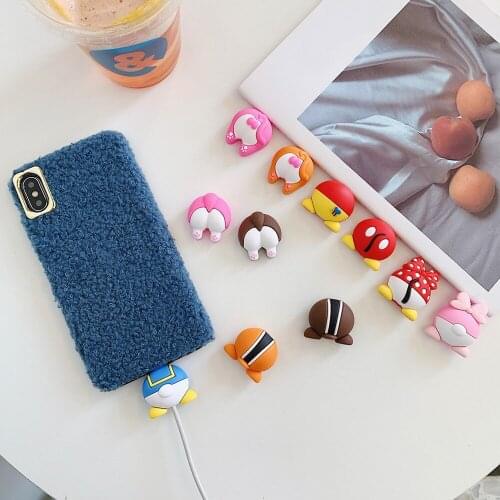 Cute Cartoon Cable Winder Protector Cable Organizer Saver Holder Data Line Cable Earphone Cable Charger Cord Sleeve for iPhone