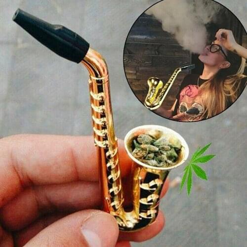 Mini Saxophone Shape Smoking Pipe Alloy High Quality Portable Pipe Length 97mm M56