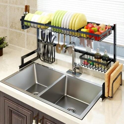 Multi use Stainless Steel Dishes Rack Stready Sink Drain Rack Kitchen Oragnizer Rack Storage Rack Dish Shelf Strong Bearing