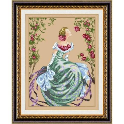 Lady of the mist cross stitch kits fairy aida fabric 18ct 14ct 11ct flaxen linen cotton thread embroidery kits DIY craft set