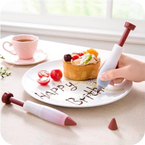 Food Writing Pen Chocolate Decorating Syringe Icing Nozzle Piping Tip Set Cake Cream Pastry Nozzles Baking Accessories