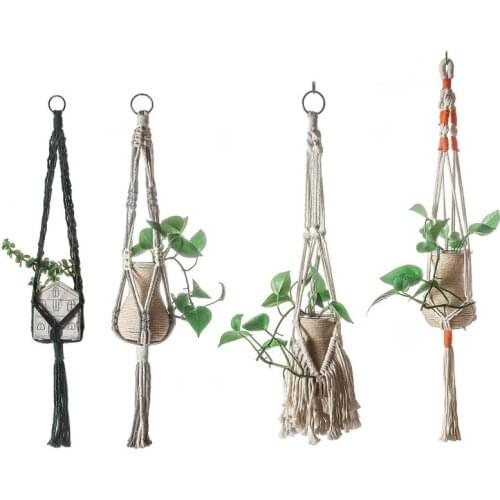 Handwoven Macrame Plant Hanger Indoor Hanging Planter Basket Flower Pot Holder