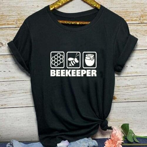 Casual Unisex Tshirt Top Drop Shipping Tee Bee Keeper T-Shirt Funny Camisetas Cotton Cute Aesthetic Vintage Grunge Graphic Women