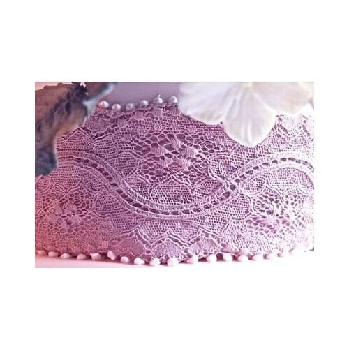 Silicone Mold Fondant Cake Edge Decoration Tool Chocolate Mold Baking Tool Grain Lace Mould Big Size Long Lace PRZY Eco-friendly