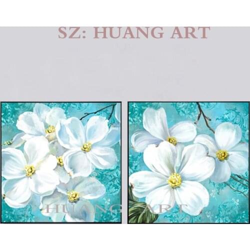 Combining modern abstract oil painting on the canvas Great Wall picture 2 p white and red flowers impression study the study hal