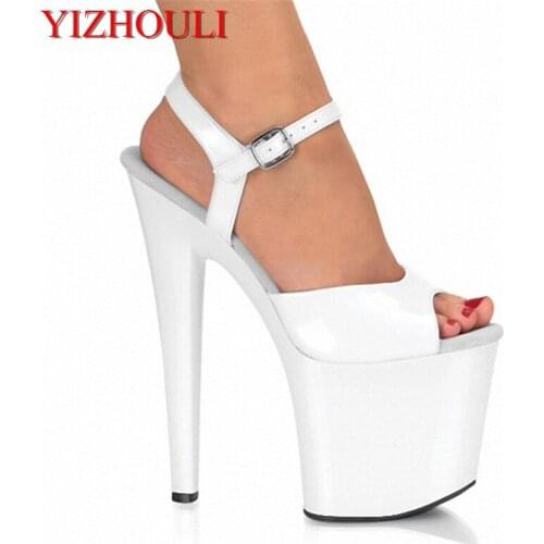 8 inch Stiletto High Heels Shoes Open Toe Womens Shoes 20cm High-Heeled Sandals Platform Dance Shoes Wedding Shoes