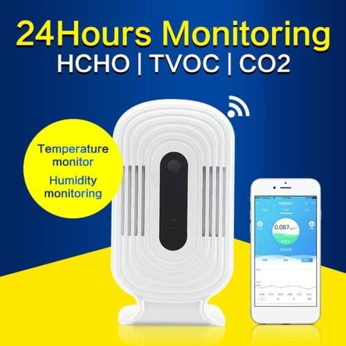 JQ-200 Intelligent WIFI Home Smog Meter CO2 HCHO Air Quality Analysis Tester Detector Sensor Temperature Humidity Monitor