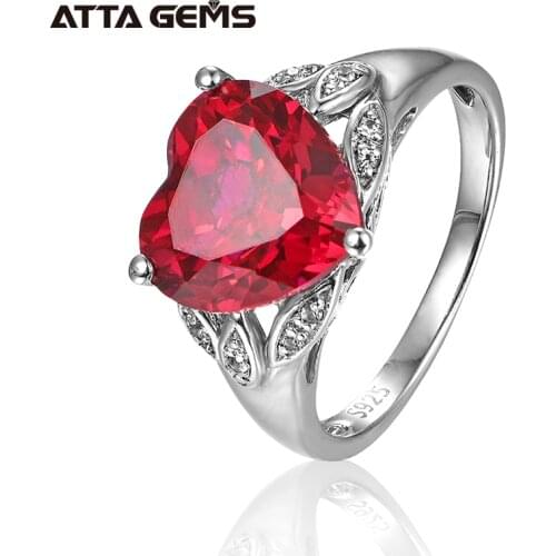 Ruby Silver Ring Created Ruby Solid Silver Ring For Women Party And Birthday Romantic Beautiful For Women wedding ring