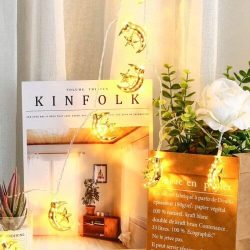 1.5m 10led Eid Mubarak Moon Star Palace Light Led String Islamic Muslim Festival Party Home Decoration Ramadan Kareem Ornament