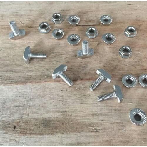 1pcs 4040 Corner Bracket, 4pcs M6 x 10mm T-slot Nuts, 4pcs M6x10mm Hex Socket Cap Screw Bolt