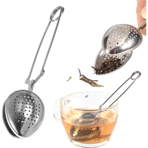 1pcs Heart Shaped Tea Infuser Spoon Strainer Kitchen Gadget Tool Stainless Steel Steeper Handle Shower Tea Making Filter @1
