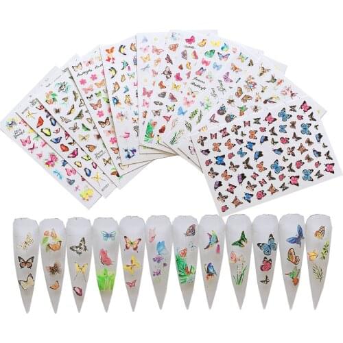 1pc Nail Art Butterfly Sticker Spring Summer Butterfly Designs Manicure XF